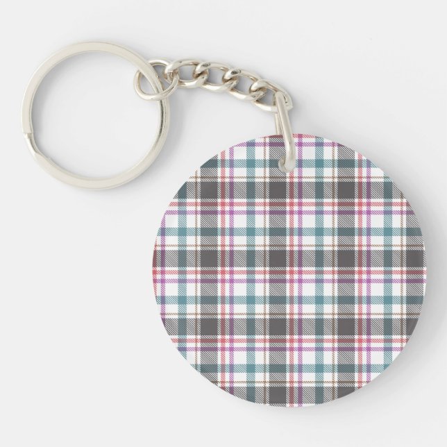 Classic Plaid Pattern Keychain (Front)