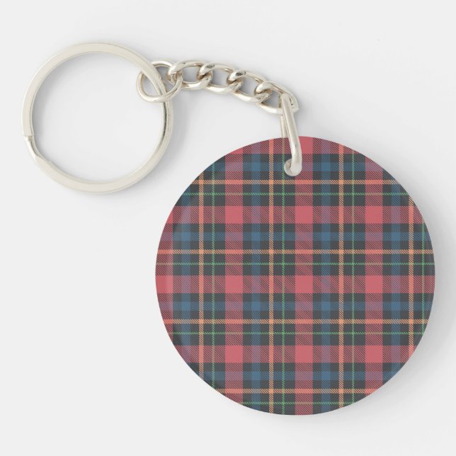Classic Plaid Pattern Keychain (Front)