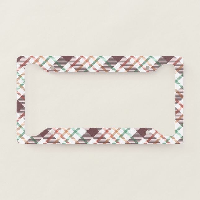 Classic Plaid Pattern License Plate Frame (Front)