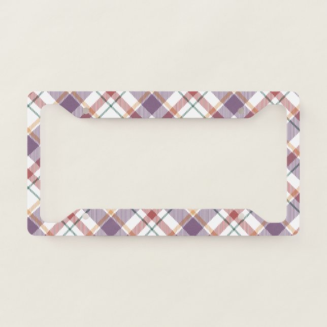Classic Plaid Pattern License Plate Frame (Front)