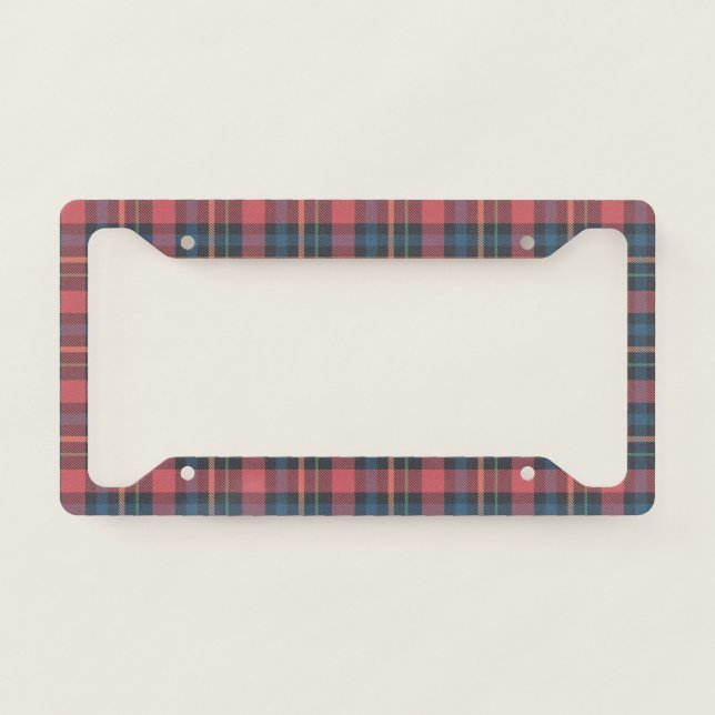 Classic Plaid Pattern License Plate Frame (Front)