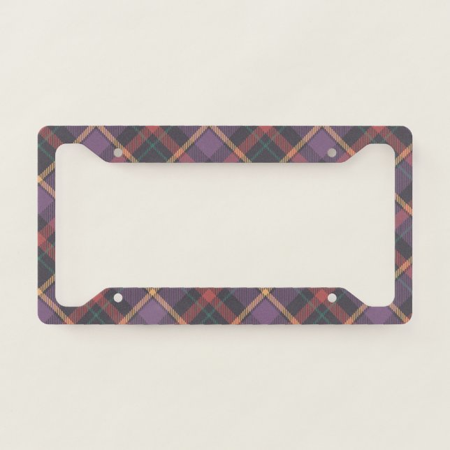 Classic Plaid Pattern License Plate Frame (Front)