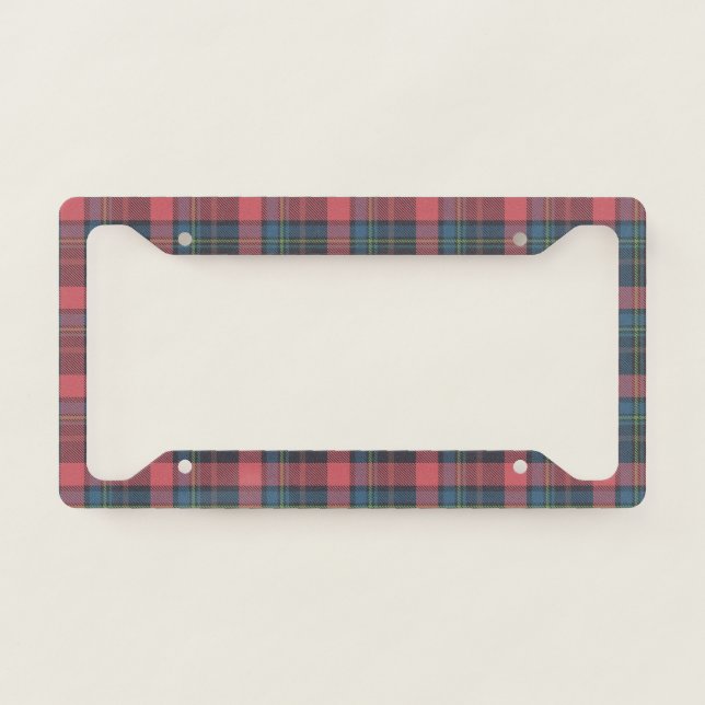 Classic Plaid Pattern License Plate Frame (Front)