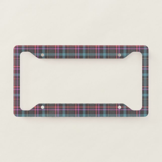 Classic Plaid Pattern License Plate Frame (Front)