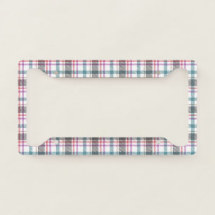 Classic Plaid Pattern License Plate Frame