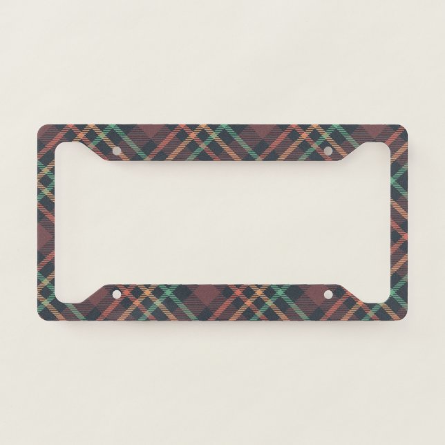 Classic Plaid Pattern License Plate Frame (Front)