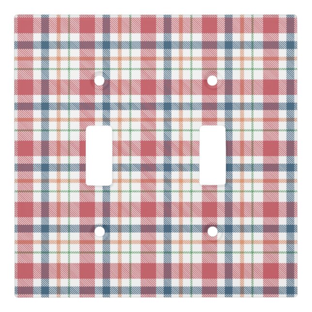 Classic Plaid Pattern Light Switch Cover (Front)