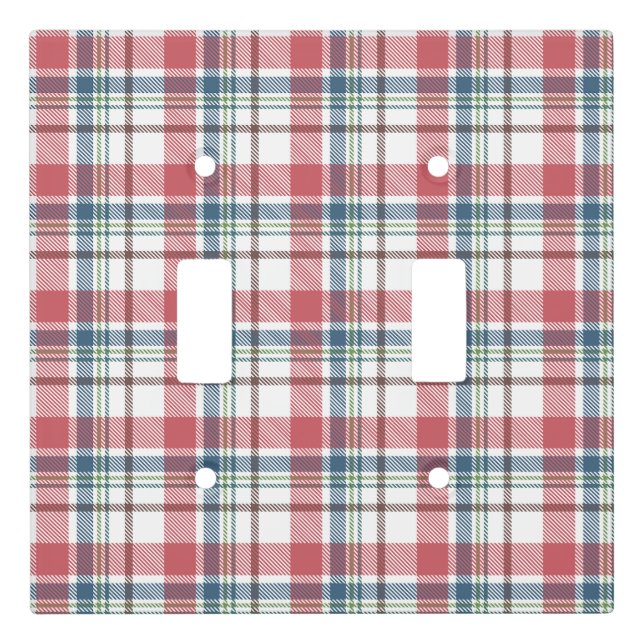 Classic Plaid Pattern Light Switch Cover (Front)
