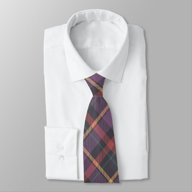 Classic Plaid Pattern Neck Tie (Tied)
