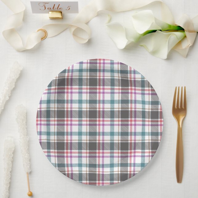 Classic Plaid Pattern Paper Plates (Wedding)