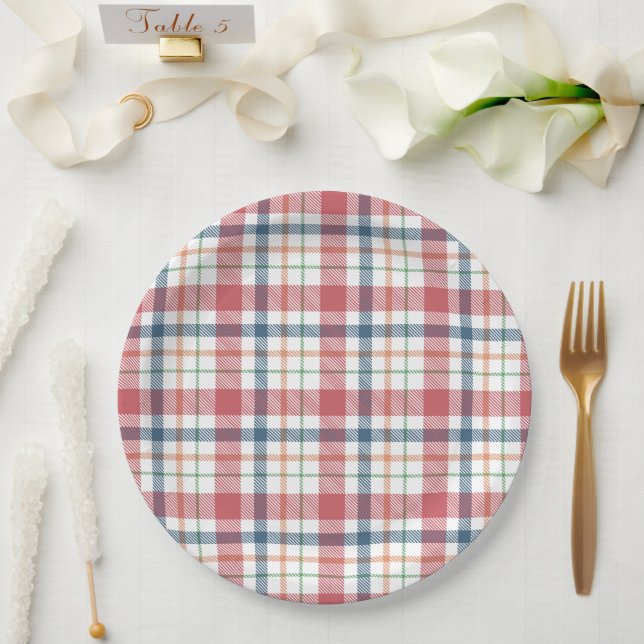 Classic Plaid Pattern Paper Plates (Wedding)