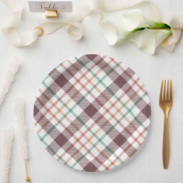 Classic Plaid Pattern Paper Plates (Wedding)