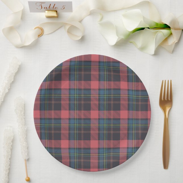 Classic Plaid Pattern Paper Plates (Wedding)