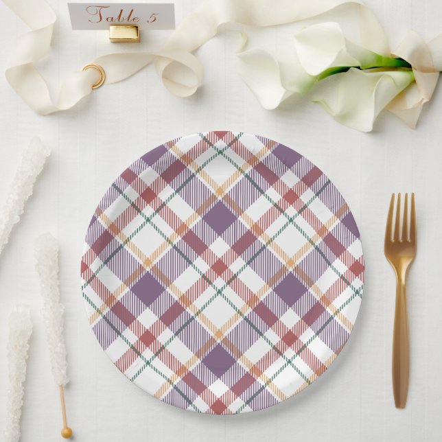 Classic Plaid Pattern Paper Plates (Wedding)