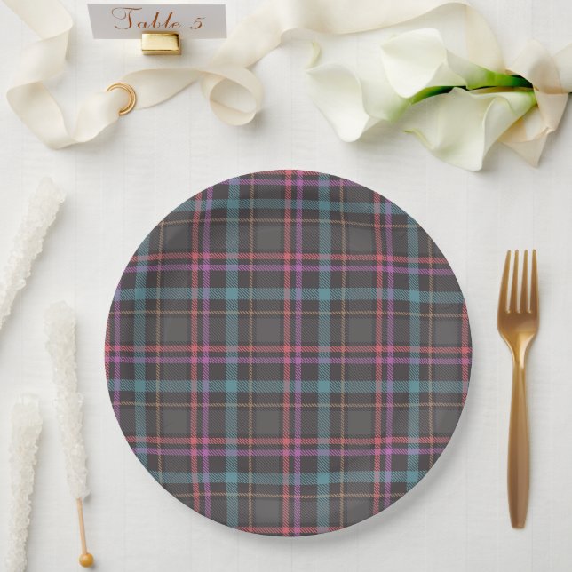 Classic Plaid Pattern Paper Plates (Wedding)