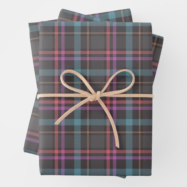 Classic Plaid Pattern Wrapping Paper Sheets (In situ)