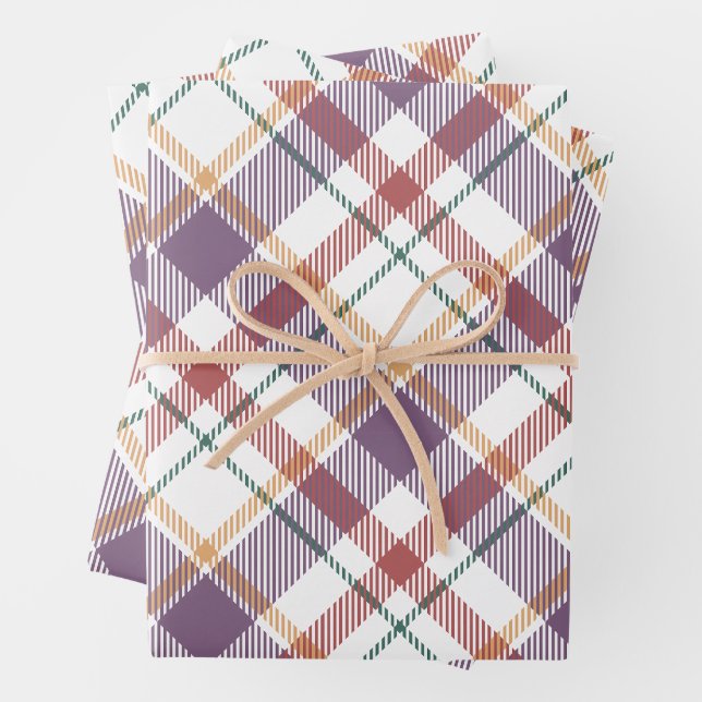 Classic Plaid Pattern Wrapping Paper Sheets (In situ)