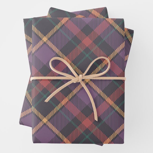 Classic Plaid Pattern Wrapping Paper Sheets (In situ)