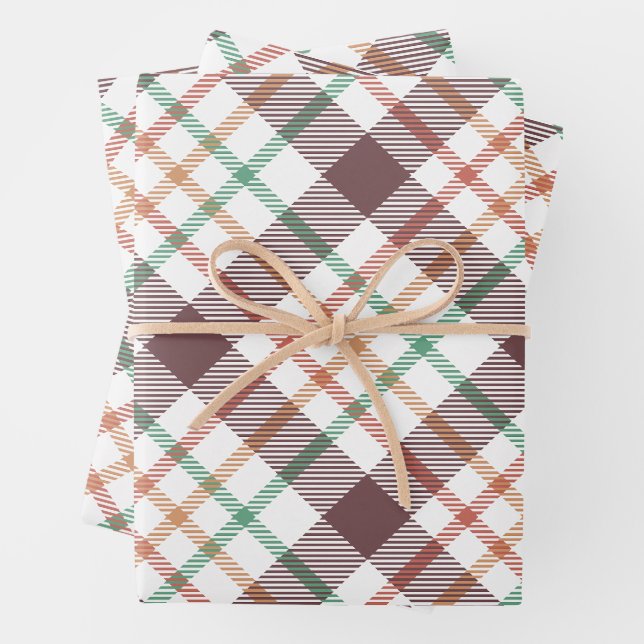 Classic Plaid Pattern Wrapping Paper Sheets (In situ)
