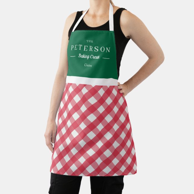 Classic Plaid Personalized Matching Family Apron (Insitu)