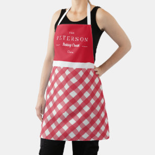 Classic Plaid Personalized Matching Family Apron
