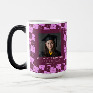 Classic Plaid Print Wife Graduation Gift Color Morph Mug