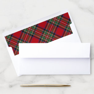 Classic Plaid Red and Green Pattern Stewart Tartan Envelope Liner