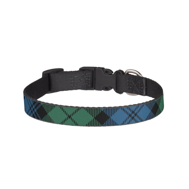 Classic Plaid Rustic Clan Campbell Green Tartan Pet Collar (Front)