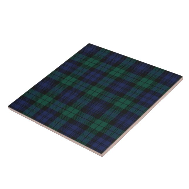Classic Plaid Rustic Green Tartan Ceramic Tile (Side)