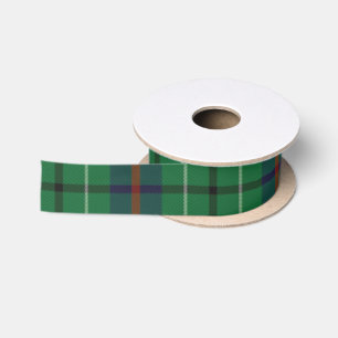 Classic Plaid Rustic Green Tartan Satin Ribbon