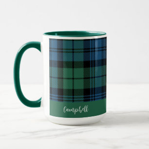 Classic Plaid Script Custom Clan Campbell Tartan Mug