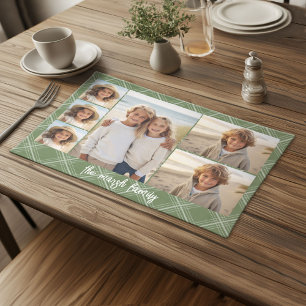 classic plaid stripes - 6 Photo Collage Cloth Placemat