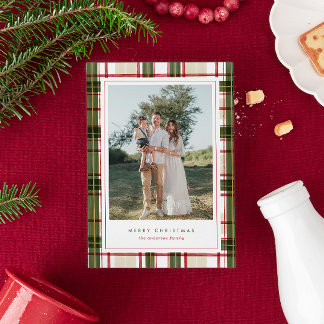 Classic Plaid Tartan Christmas Holiday Photo Card