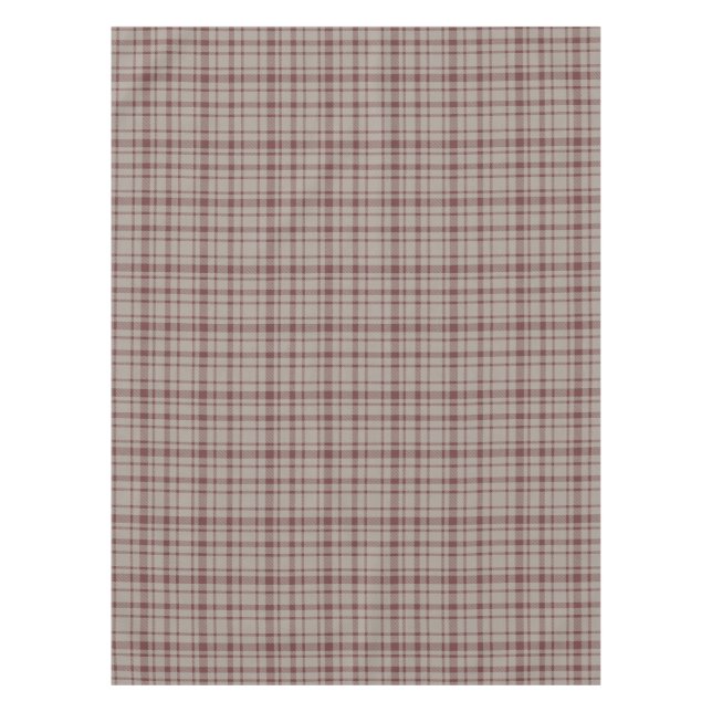 Classic Plaid Tartan Pattern-Brown & Taupe Tablecloth (Front)