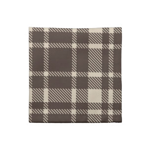 Classic Plaid Tartan Pattern-Dark Brown & Taupe Cloth Napkin