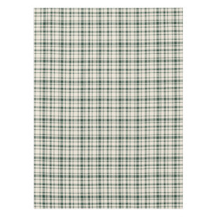 Classic Plaid Tartan Pattern-Emerald & Cream Tablecloth
