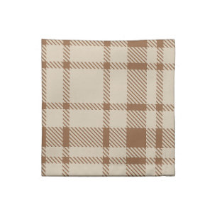 Classic Plaid Tartan Pattern-Light Brown & Taupe Cloth Napkin