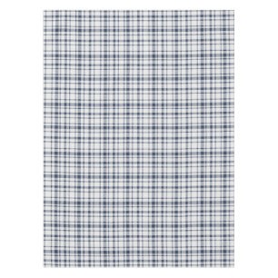 Classic Plaid Tartan Pattern-Navy & White Tablecloth