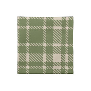 Classic Plaid Tartan Pattern-Olive Green & Cream Cloth Napkin