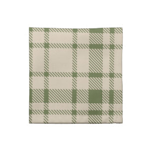Classic Plaid Tartan Pattern-Olive Green & Taupe Cloth Napkin