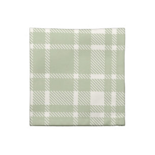 Classic Plaid Tartan Pattern-Soft Green & Ivory Cloth Napkin