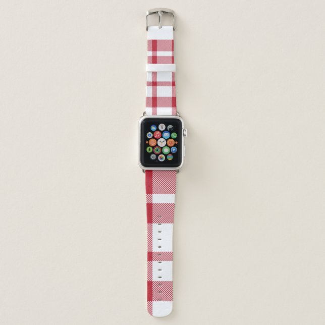 Classic Plaid Tartan Seamless Pattern. apparel, ar Apple Watch Band (Front)