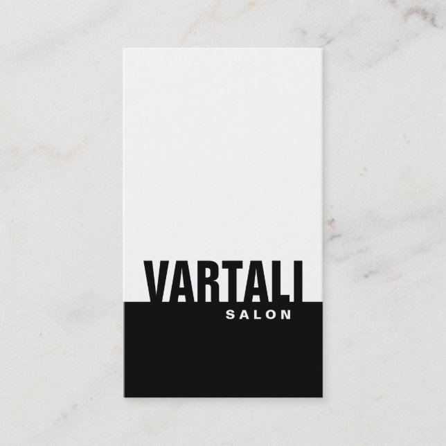 Classic Plain Black Salon Business Card (Front)