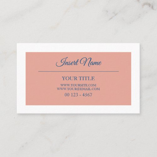 Classic Plain Professional Spring Coral Pink Business Card