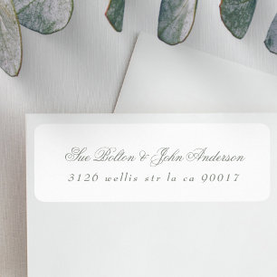 Classic Plain Sage Green White Return Address Label