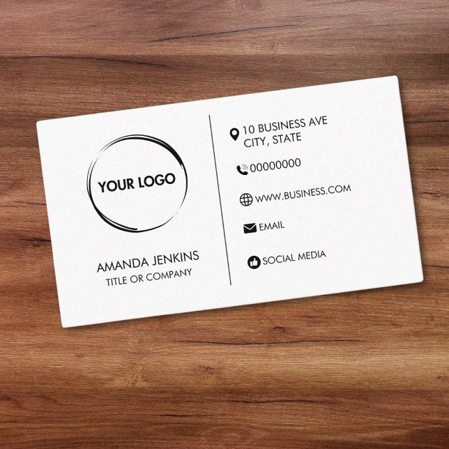 Classic Plain White Generic Design Business Card (plain white generic design business card)