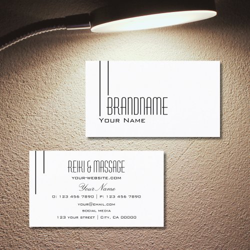 Classic Plain White Modern Simple and Professional Business Card