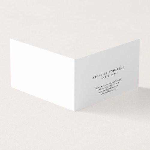 Classic Plain White Simple Professional Minimalist Business Card