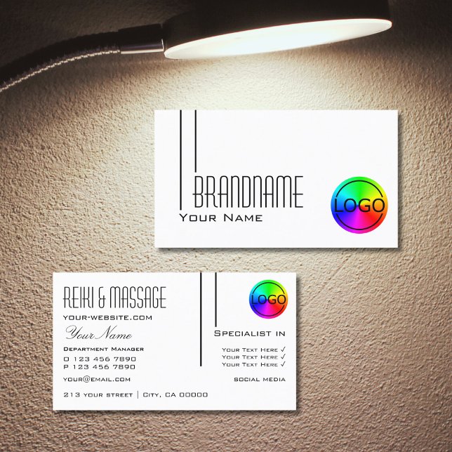Classic Plain White with Logo Professional Modern Business Card (Creator Uploaded)