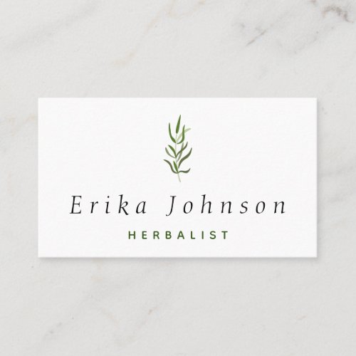 Classic Plant Herbal Medicine Consultant Clean  Business Card